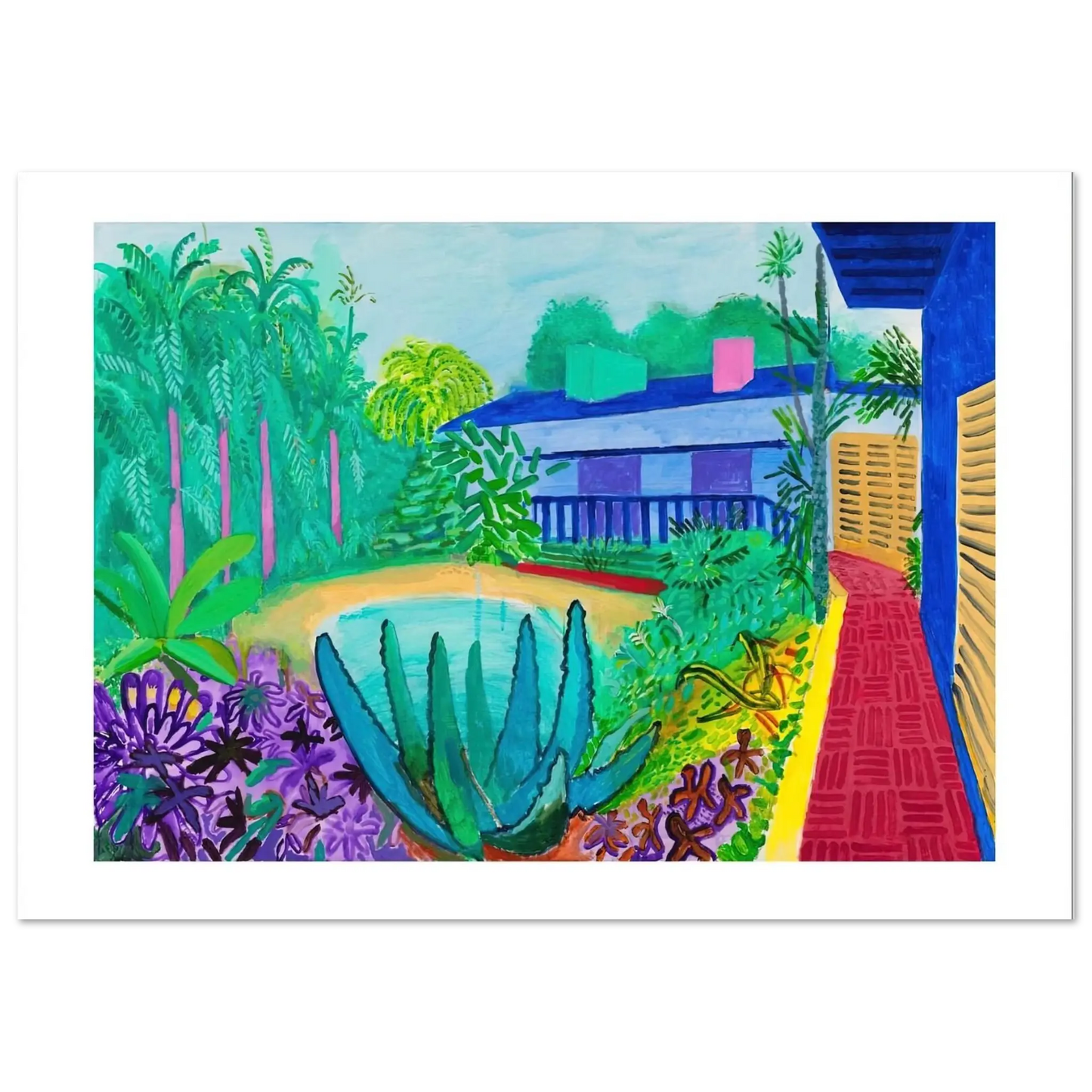 David Hockney - David Hockney Wall art - 70x100 cm / 28x40 Inches - Premium Wooden Framed Poster With Fine Art Paper - Wood frame