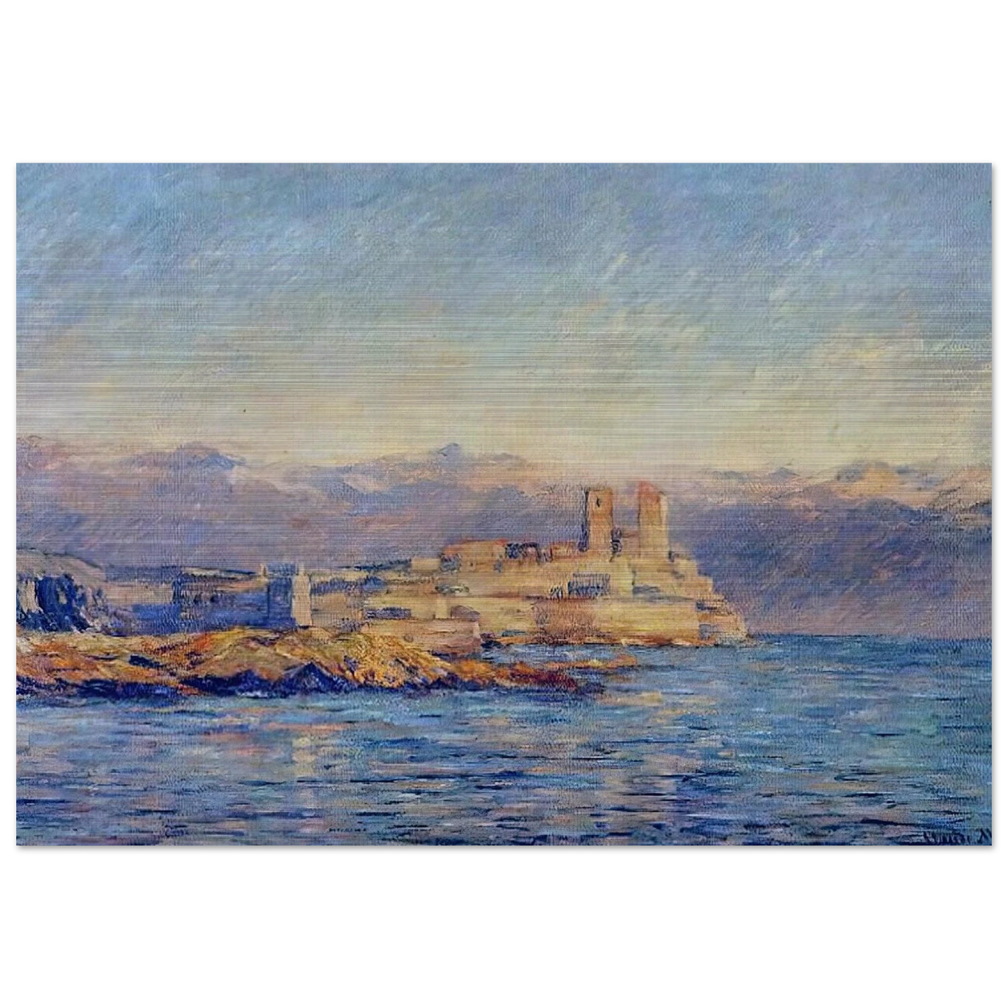 The Castle in Antibes - claude monet Brushed Aluminum Print - 70x100 cm / 28x40 inches | claude monet Aluminum Print | claude monet Prints