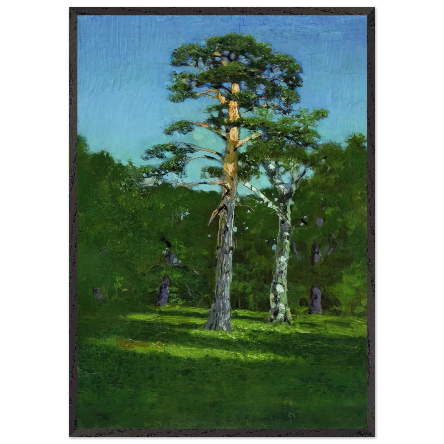 Pine - Arkhyp Kuindzhi 70x100 cm / 28x40 inches Framed Art Print – Black Wooden Frame