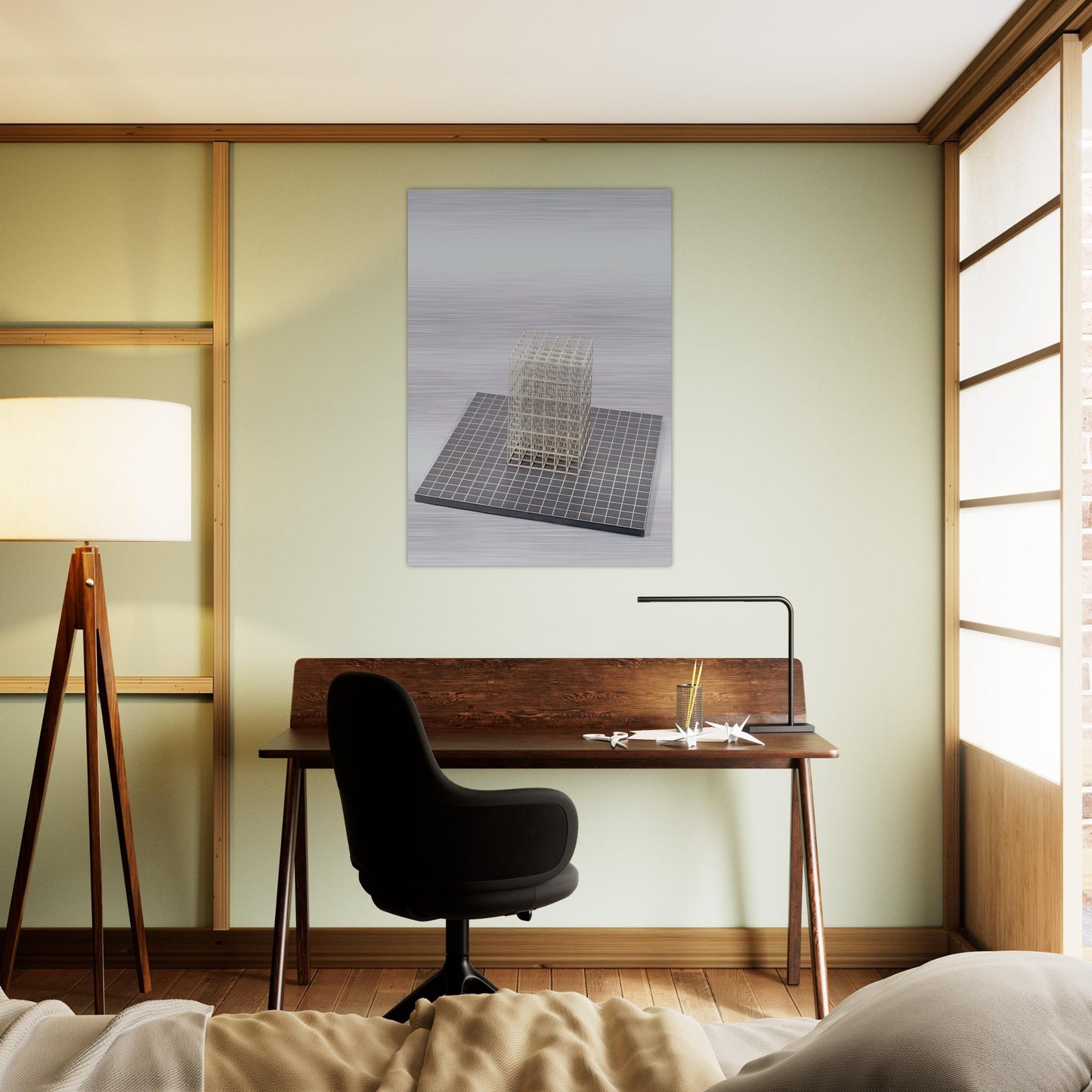 Modular cube. Base - Sol LeWitt Brushed Aluminum Print - 70x100 cm / 28x40 inches | Sol LeWitt Aluminum Print | Sol LeWitt Prints