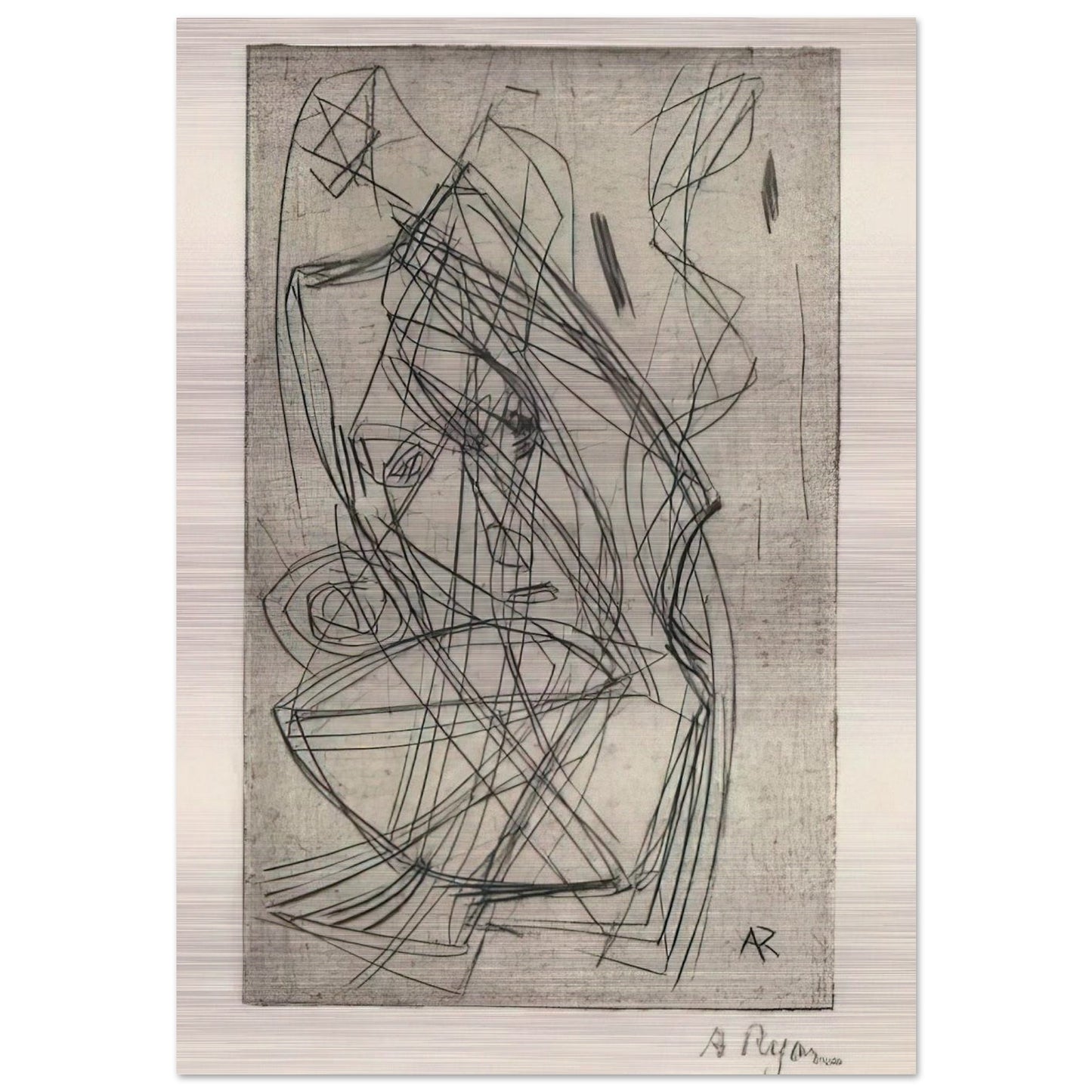 Prostrating Figure - 1945 - Anne Ryan Brushed Aluminum Print - 70x100 cm / 28x40 inches | Anne Ryan Aluminum Print | Anne Ryan Prints