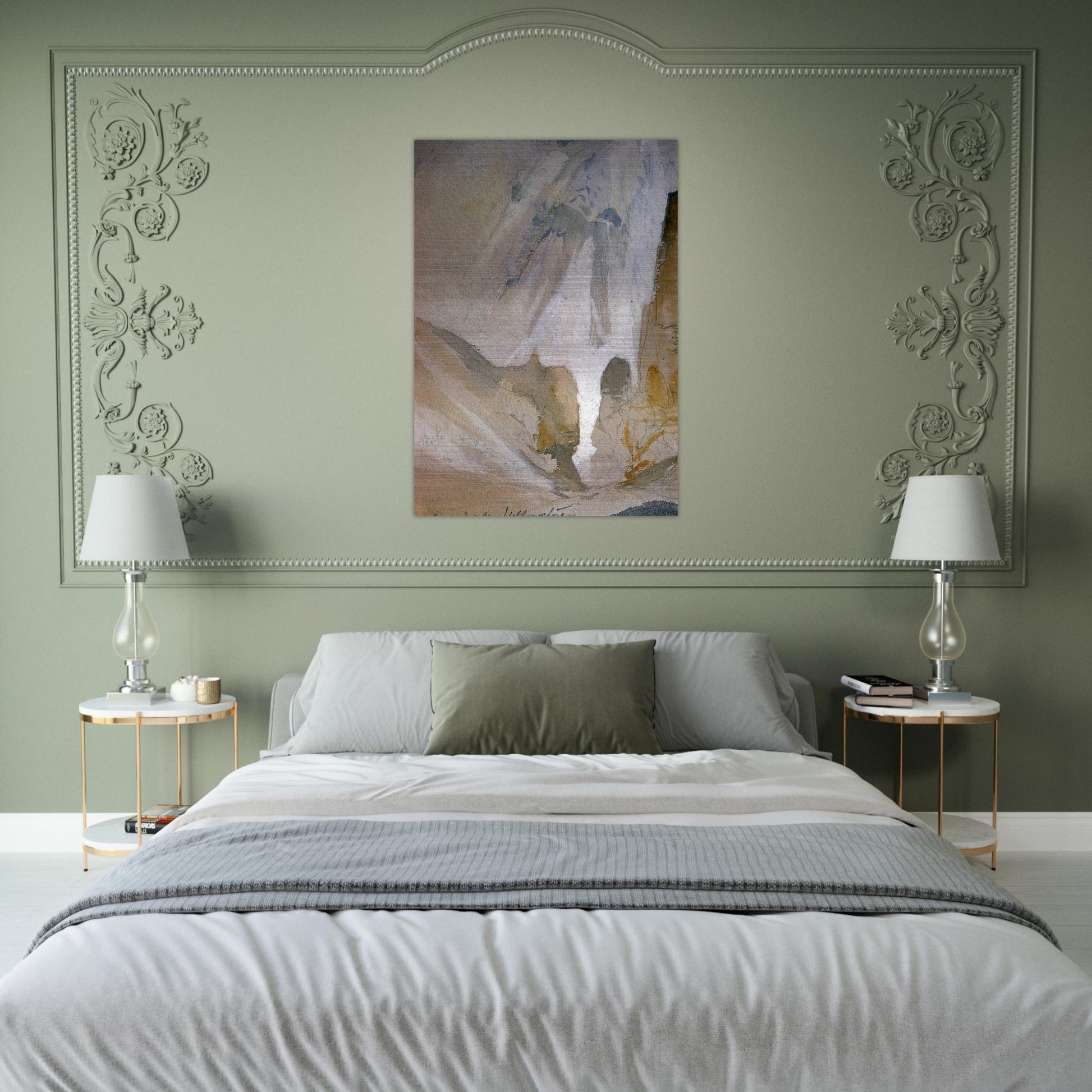 Canyon Walls, Yellowstone sketch - Thomas Moran Brushed Aluminum Print - 70x100 cm / 28x40 inches | Thomas Moran Aluminum Print | Thomas Moran Prints