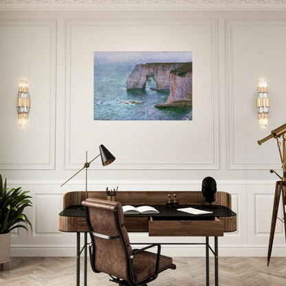The Manneport Seen from the East - claude monet Brushed Aluminum Print - 70x100 cm / 28x40 inches | claude monet Aluminum Print | claude monet Prints