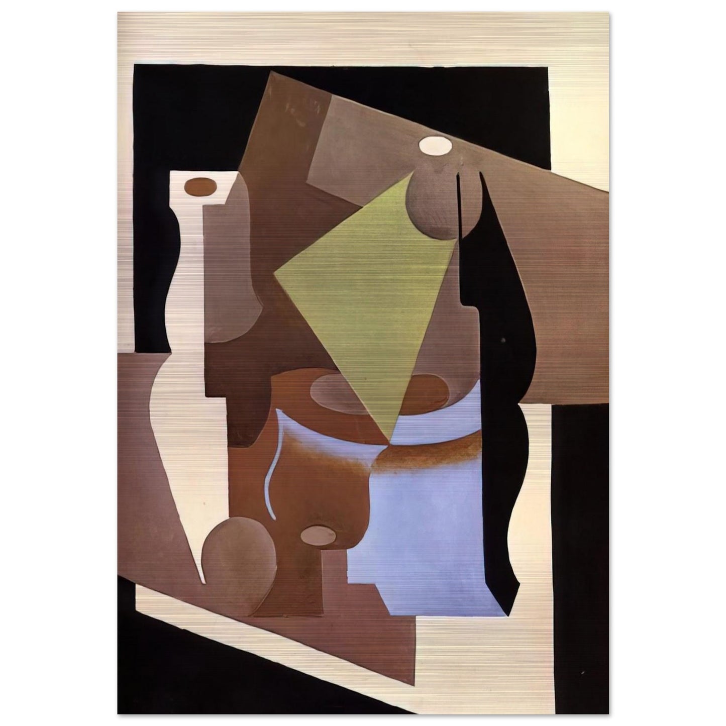 STILL LIFE WITH LAMP 1919 - Juan Gris Brushed Aluminum Print - 70x100 cm / 28x40 inches | Juan Gris Aluminum Print | Juan Gris Prints