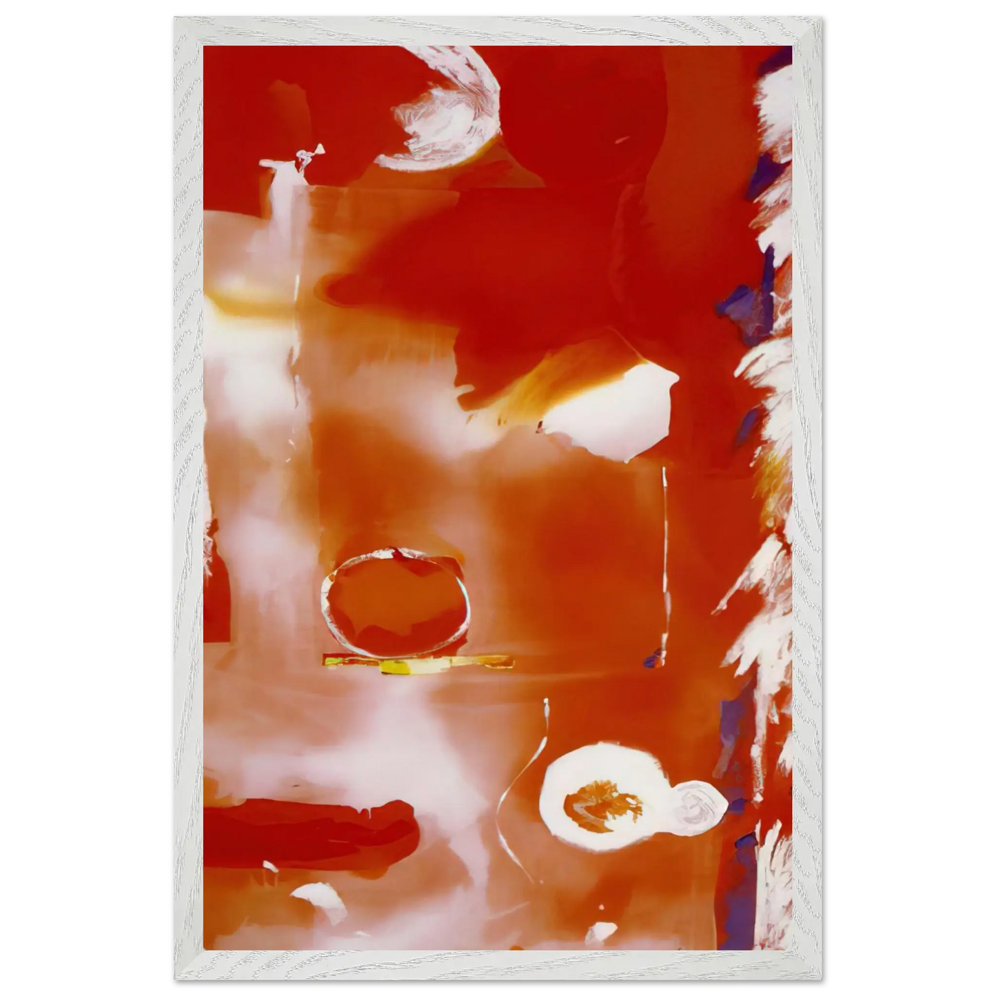 Helen Frankenthaler - Seeing the Moon on a Hot Summer Day - 1987 Wall art - A2 (42 x 59.4  cm) - Premium Wooden Framed Poster With Fine Art Paper - Black frame