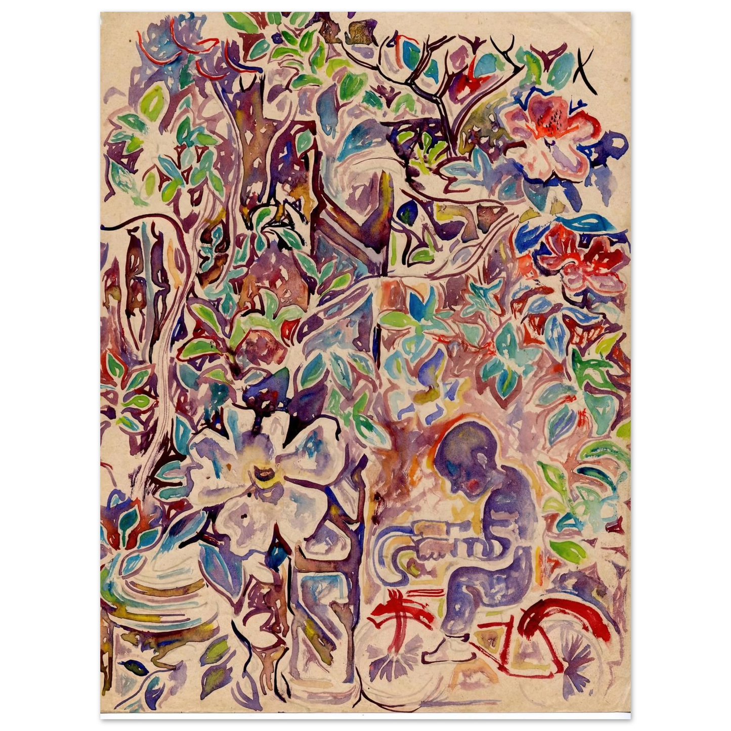 Walter Inglis Anderson - Walter Anderson Wall art - A1 (59.4 x 84.1  cm) - Premium Wooden Framed Poster With Fine Art Paper-canvas - White frame