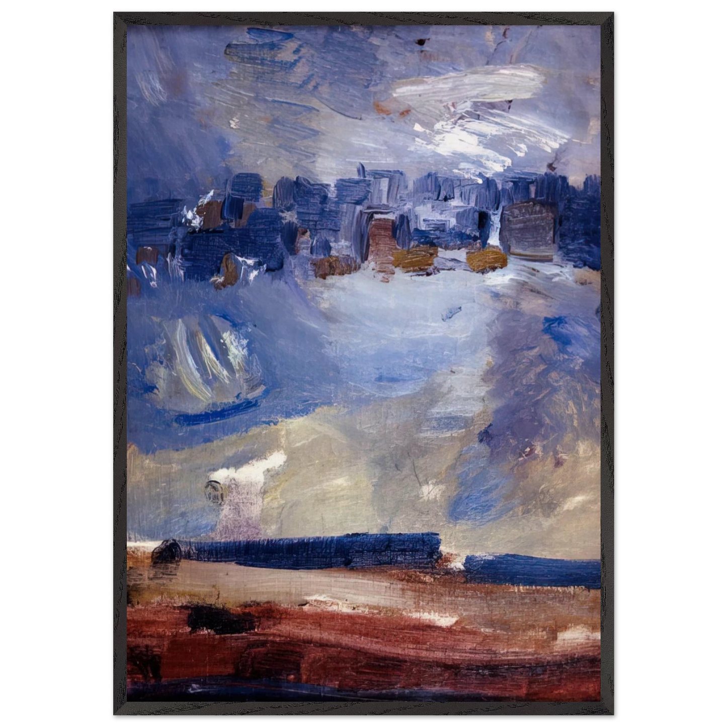 Wehawken Sequence - Abstract Art Expressionism - John Marin 70x100 cm / 28x40 inches Framed Art Print – Black Wooden Frame