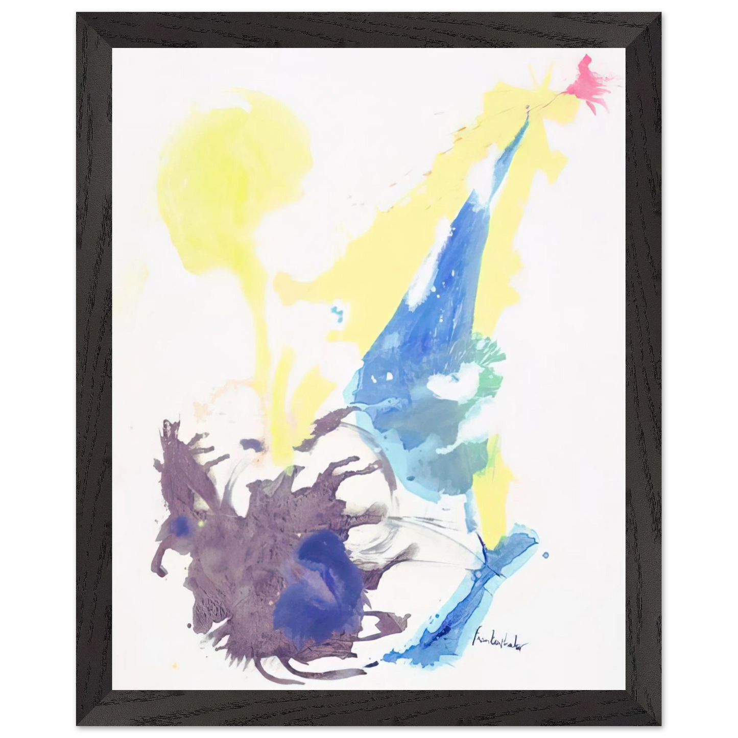 Helen Frankenthaler - Moving Day - 1961 Wall art - 15x20 cm / 6x8 inches - Premium Wooden Framed Poster With Fine Art Paper-canvas - Black frame