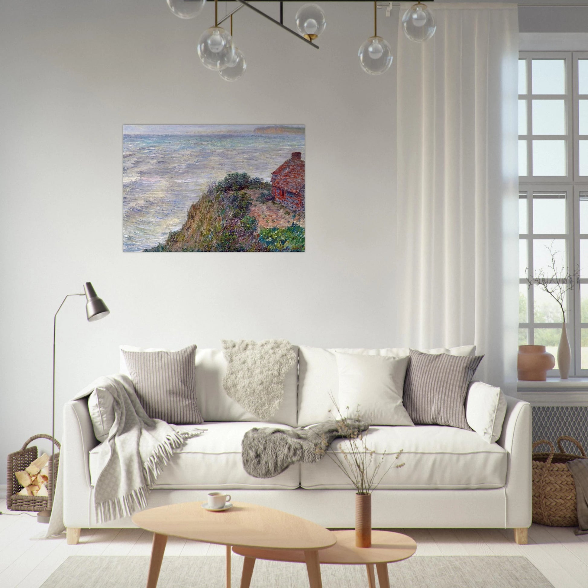 Fisherman`s House in Petit-Ailly - claude monet Brushed Aluminum Print - 70x100 cm / 28x40 inches | claude monet Aluminum Print | claude monet Prints