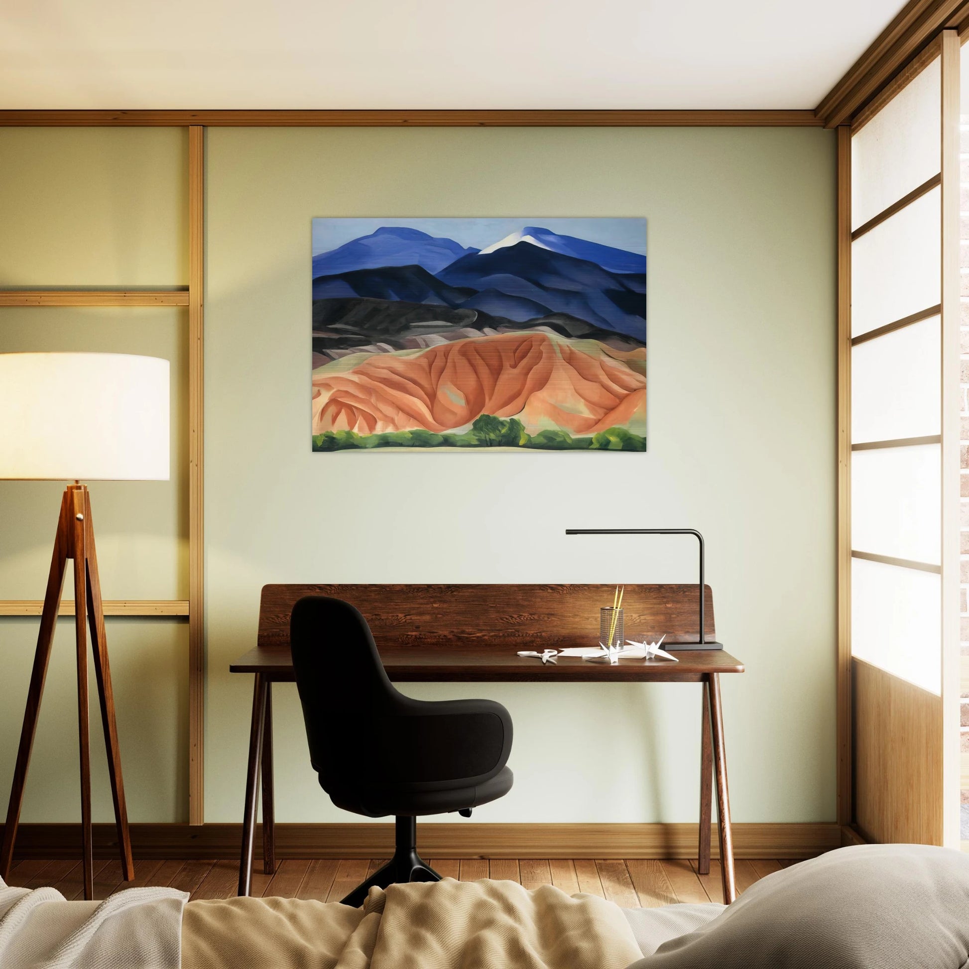 Black Mesa Landscape, New Mexico - Out Back of Mary`s II - Georgia O'Keeffe Brushed Aluminum Print - 70x100 cm / 28x40 inches | Georgia O'Keeffe Aluminum Print | Georgia O'Keeffe Prints