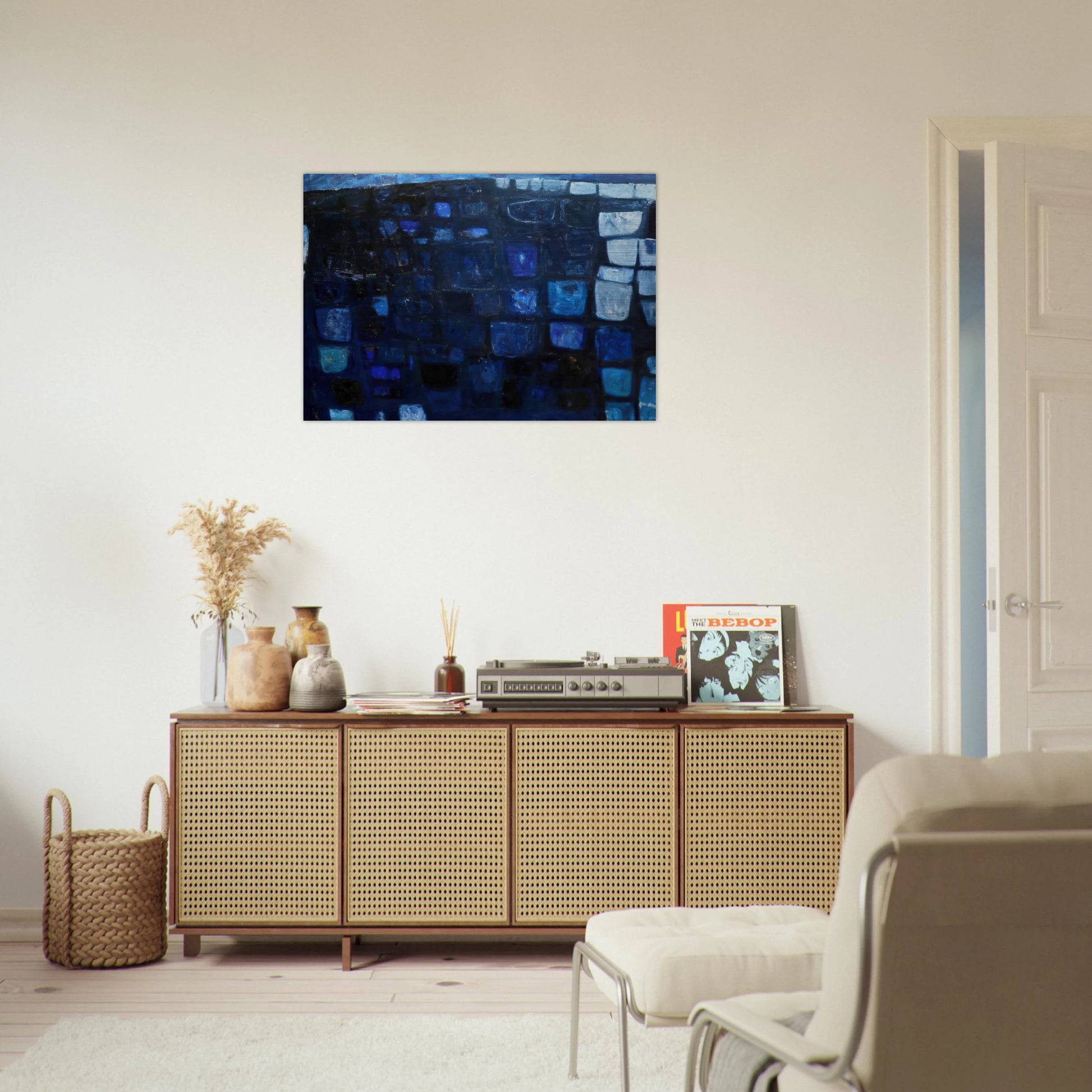 Blue Abstract - 1959 - William Scott Brushed Aluminum Print - 70x100 cm / 28x40 inches | William Scott Aluminum Print | William Scott Prints