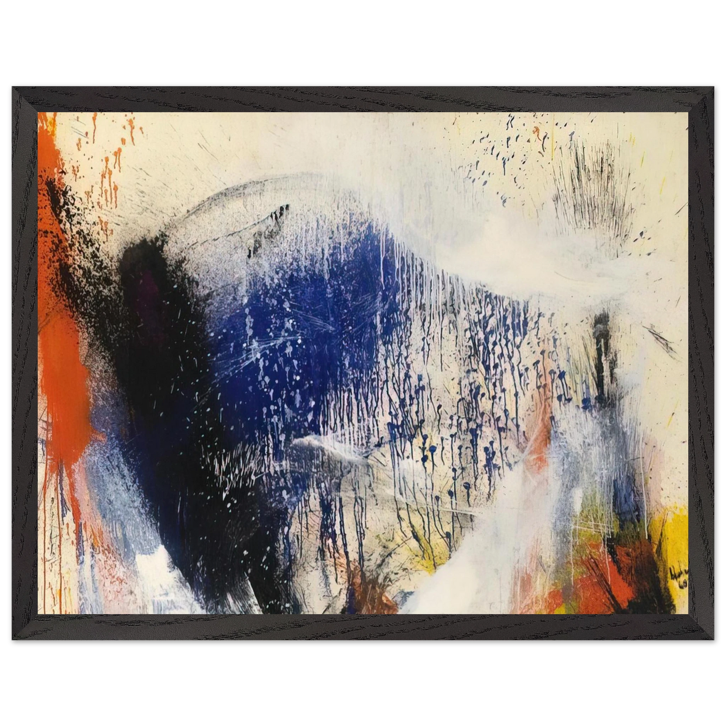 Helen Frankenthaler - Untitled - 1960 Wall art - 20x25 cm / 8x10 inches - Premium Wooden Framed Poster With Fine Art Paper-canvas - White frame