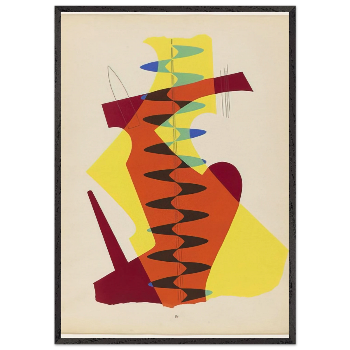 THE MEETING FROM THE PORTFOLIO REVOLVING DOORS 1926 - Man Ray 70x100 cm / 28x40 inches Framed Art Print – Black Wooden Frame