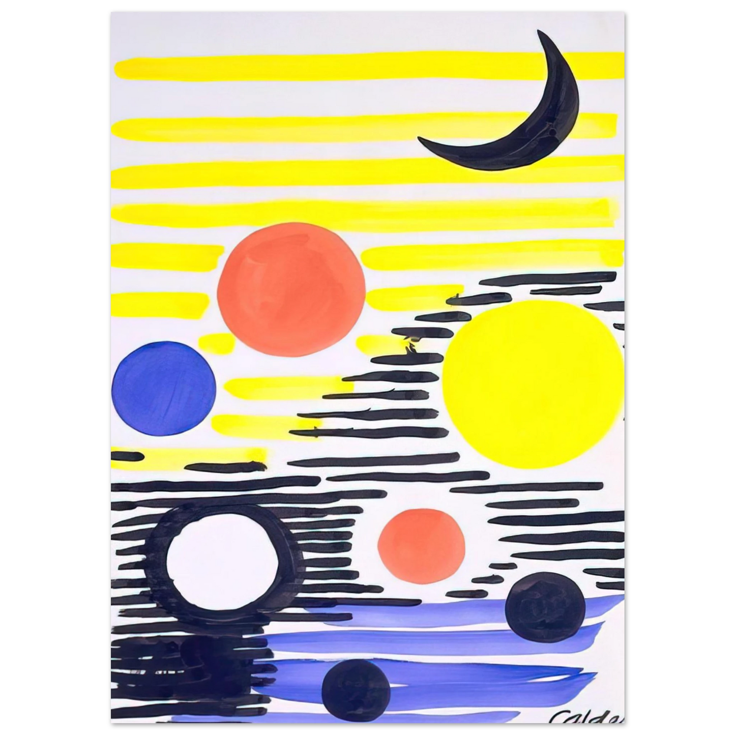Alexander Calder - 7 CIRCLES ABSTRACT 1966 Fine Art Poster