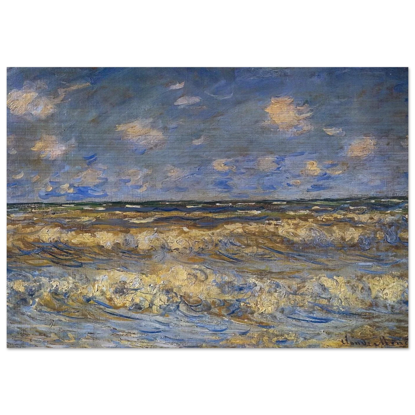 Rough Sea - claude monet Brushed Aluminum Print - 70x100 cm / 28x40 inches | claude monet Aluminum Print | claude monet Prints