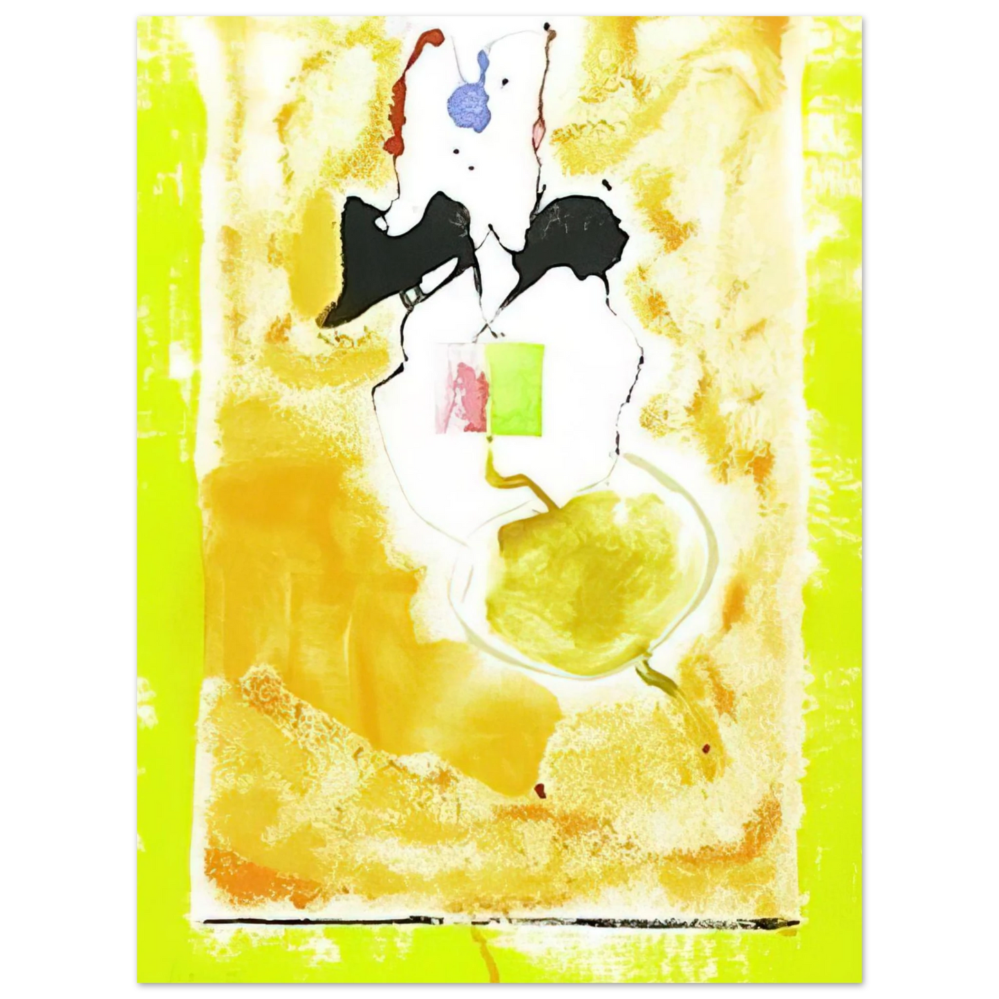 Helen Frankenthaler - Solar Imp - 2001 Wall art - 28x43  cm / XL (11x17 inches) - Premium Wooden Framed Poster With Fine Art Paper-canvas - White frame