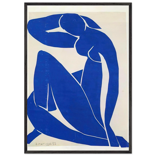 BLUE NUDE 1952 - Henri Matisse 70x100 cm / 28x40 inches Framed Art Print – Black Wooden Frame