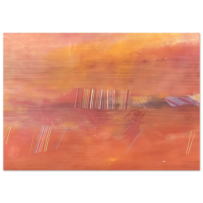 Orange Line Painting - 1969 - Ronnie Landfield Brushed Aluminum Print - 70x100 cm / 28x40 inches | Ronnie Landfield Aluminum Print | Ronnie Landfield Prints