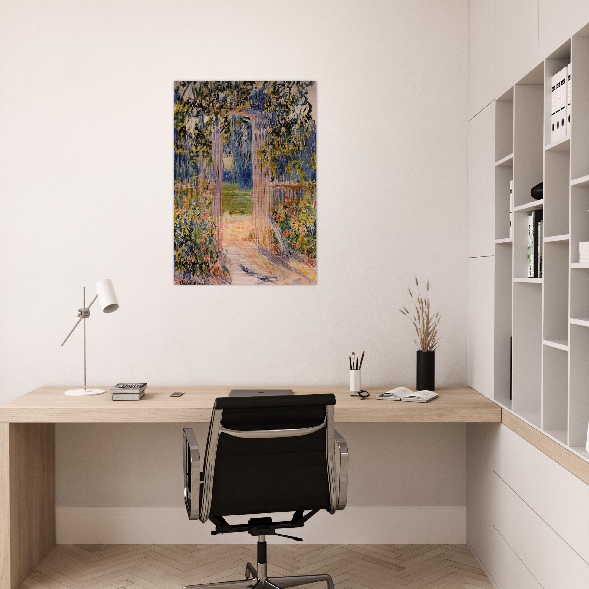 The Garden Gate - claude monet Brushed Aluminum Print - 70x100 cm / 28x40 inches | claude monet Aluminum Print | claude monet Prints