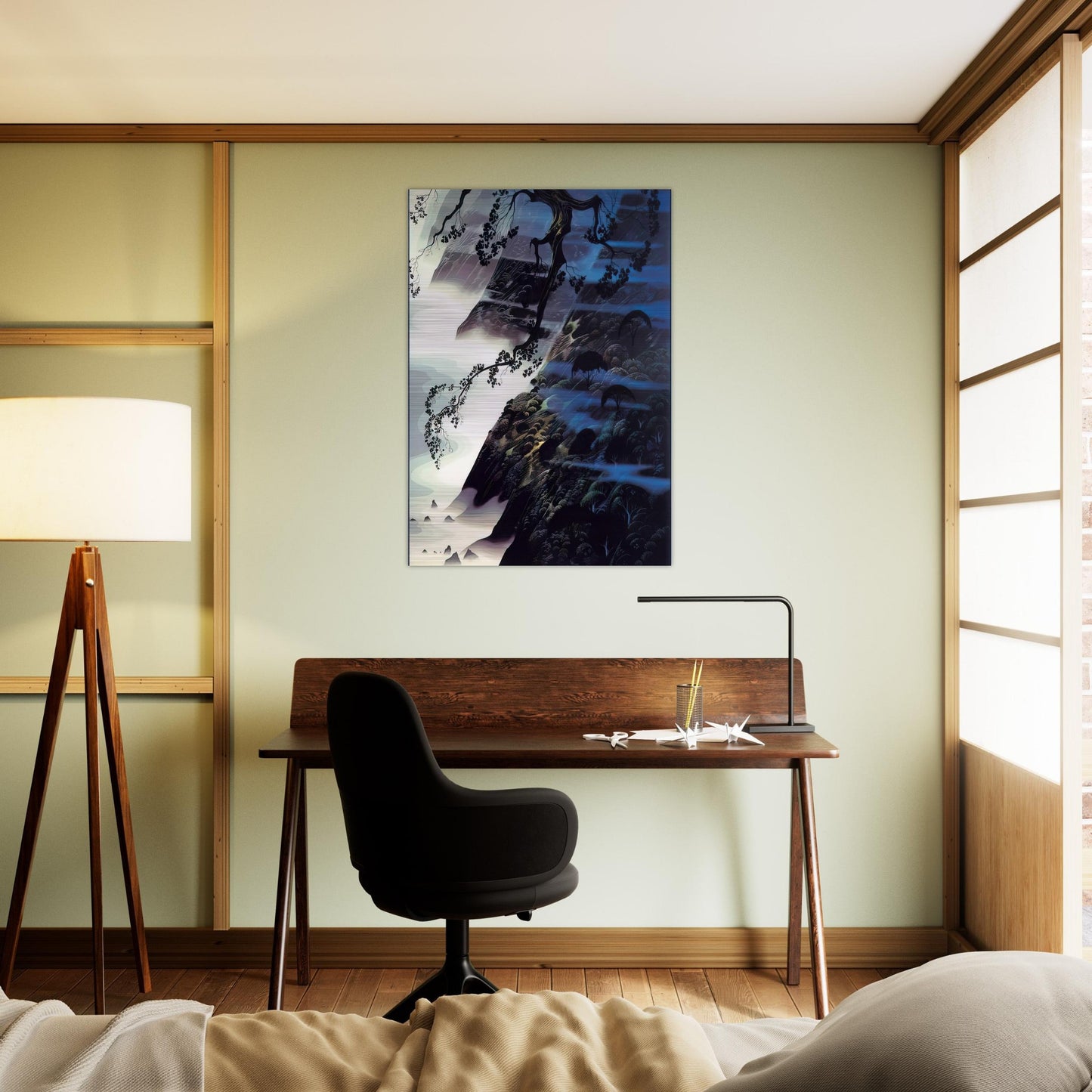 Sea Wind and Fog - Eyvind Earle Brushed Aluminum Print - 70x100 cm / 28x40 inches | Eyvind Earle Aluminum Print | Eyvind Earle Prints