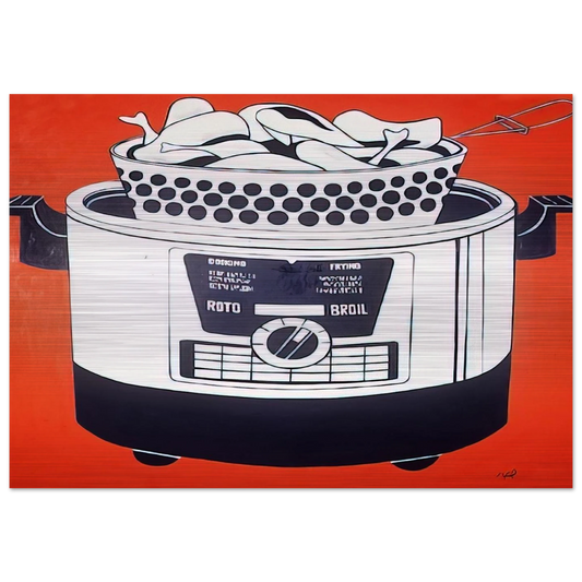 ROTO BROIL 1961 - Roy Lichtenstein Brushed Aluminum Print - 70x100 cm / 28x40 inches | Roy Lichtenstein Aluminum Print | Roy Lichtenstein Prints