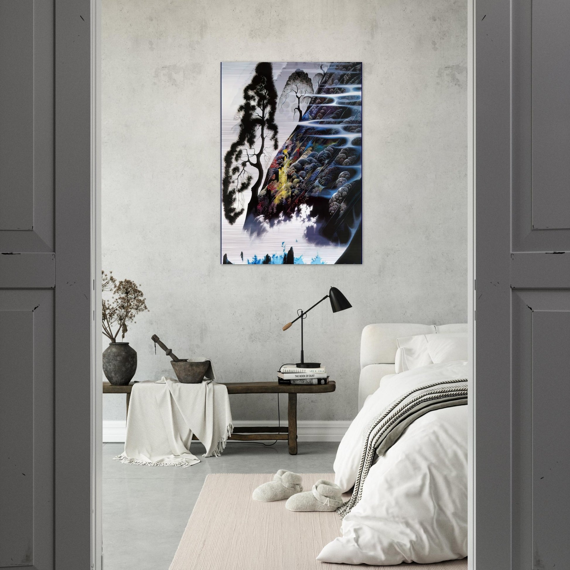 Radient Splendor - Eyvind Earle Brushed Aluminum Print - 70x100 cm / 28x40 inches | Eyvind Earle Aluminum Print | Eyvind Earle Prints