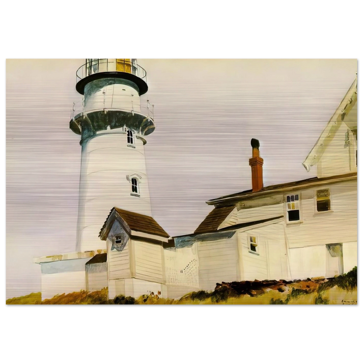 Light at Two lights - Edward Hopper Brushed Aluminum Print - 70x100 cm / 28x40 inches | Edward Hopper Aluminum Print | Edward Hopper Prints