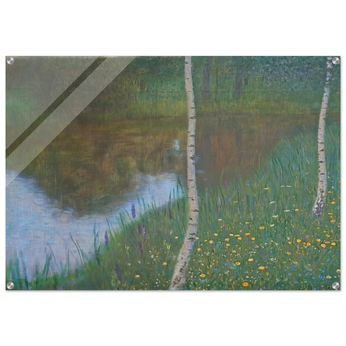 LAKESIDE WITH BIRCH TREES 1901 - Gustav Klimt Acrylic Print - 70x100 cm / 28x40″ inches