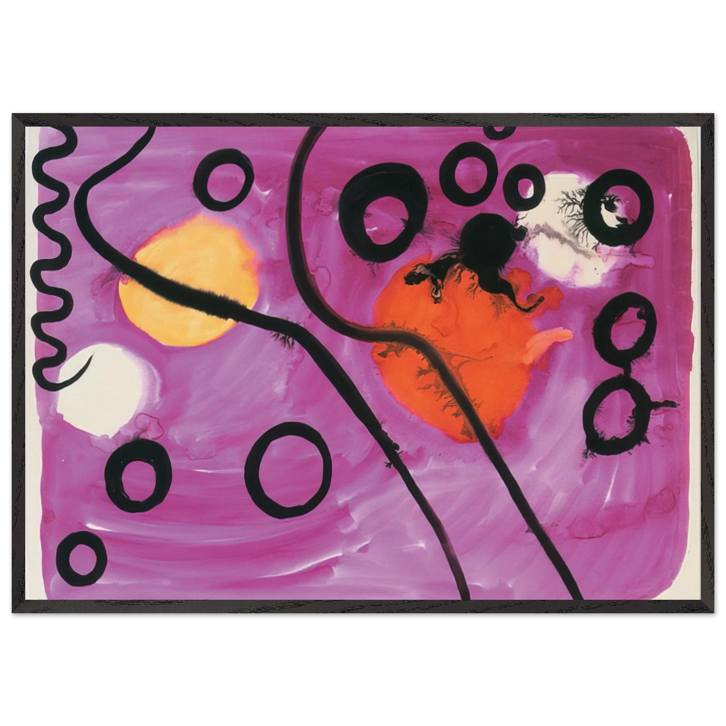 UNTITLED 1963 N1 - Alexander Calder 70x100 cm / 28x40 inches Framed Art Print – Black Wooden Frame