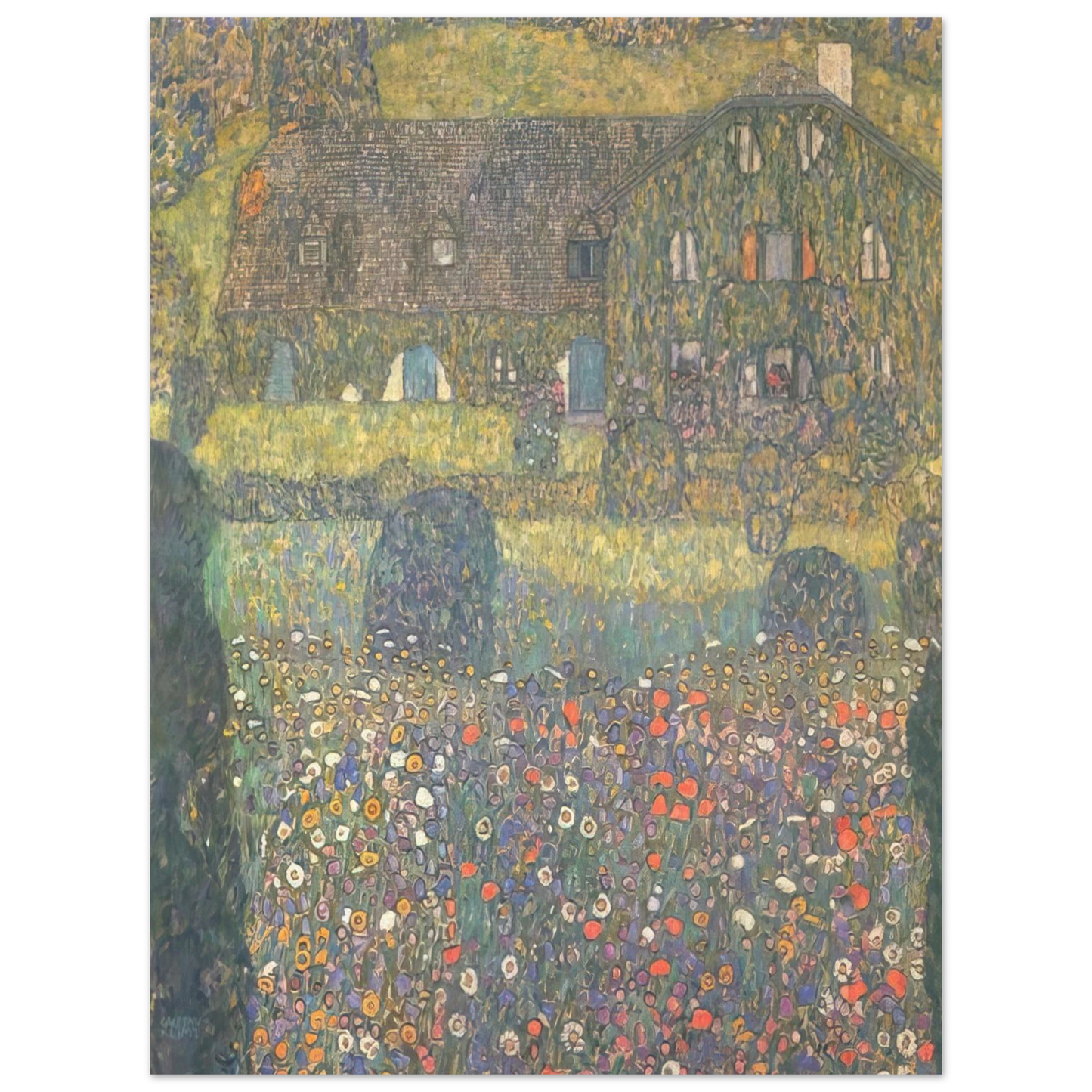Gustav Klimt - COUNTRY HOUSE BY THE ATTERSEE  75x100 cm / 30x40inches Fine Art Poster