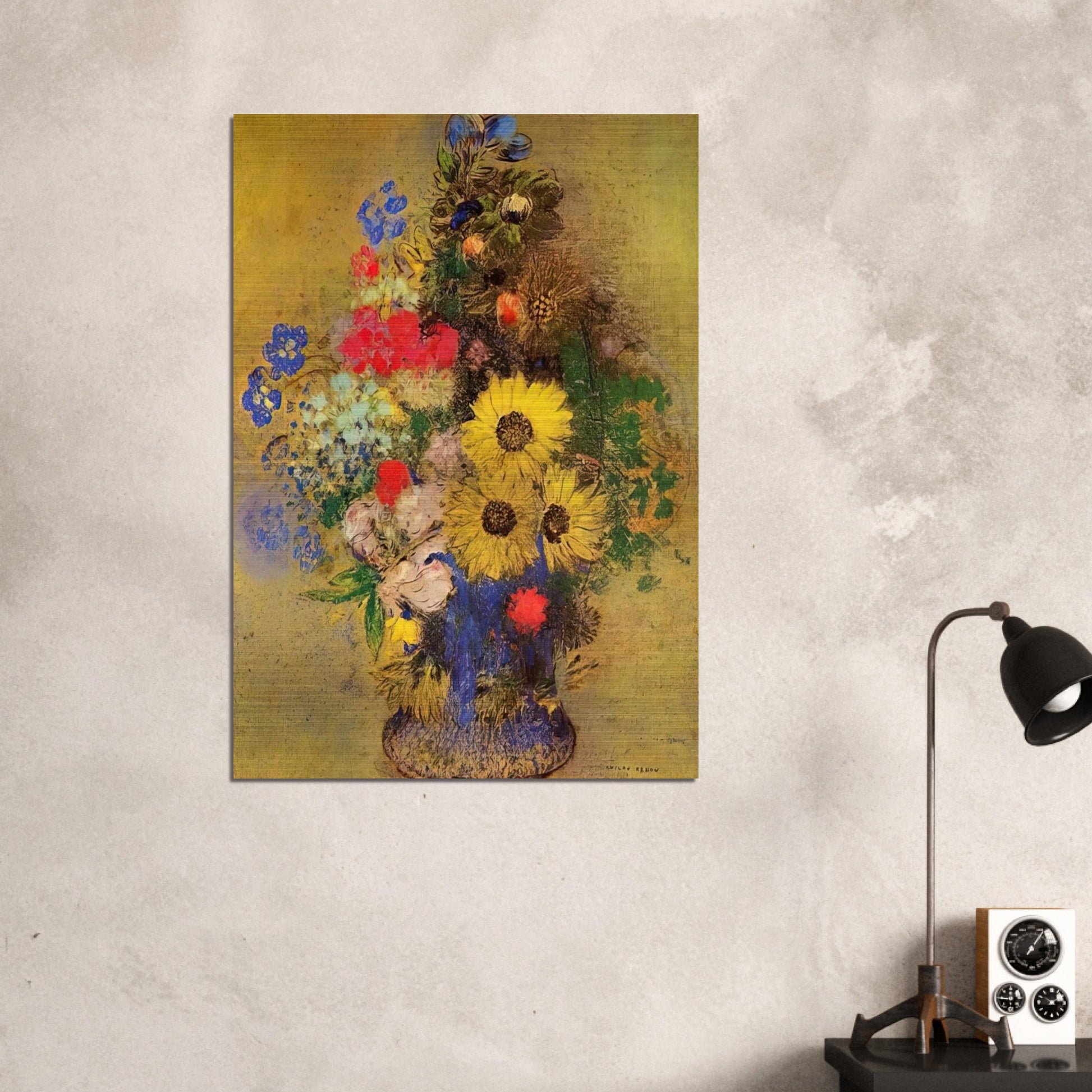 VASE OF FLOWERS 12 - Odilon Redon Brushed Aluminum Print - 70x100 cm / 28x40 inches | Odilon Redon Aluminum Print | Odilon Redon Prints