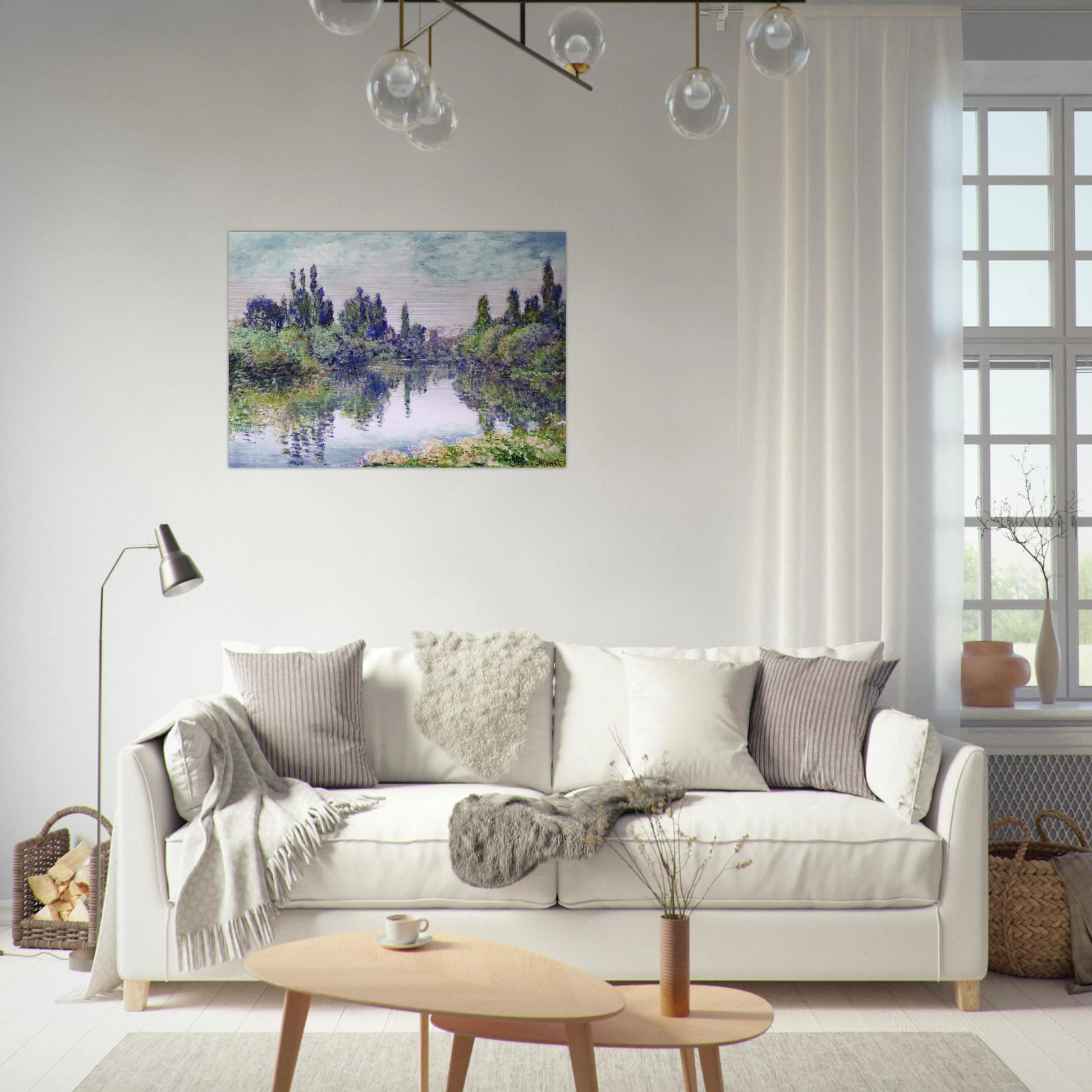 Morning on the Seine, near Vetheuil - claude monet Brushed Aluminum Print - 70x100 cm / 28x40 inches | claude monet Aluminum Print | claude monet Prints