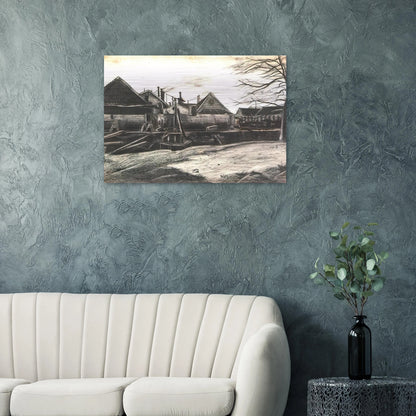 Factory - Vincent van Gogh Brushed Aluminum Print - 70x100 cm / 28x40 inches | Vincent van Gogh Aluminum Print | Vincent van Gogh Prints