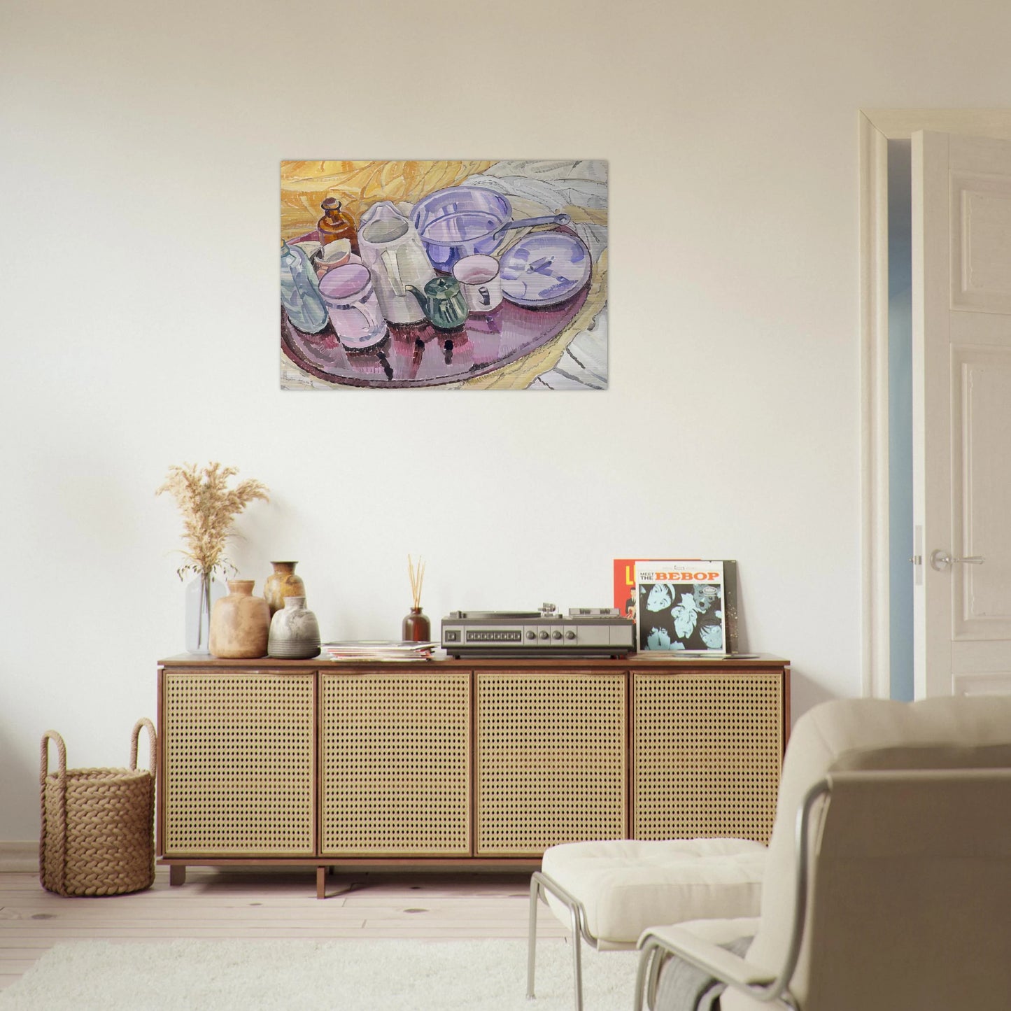 Things on an iron tray on the floor - 1928 - Grace Cossington Smith Brushed Aluminum Print - 70x100 cm / 28x40 inches | Grace Cossington Smith Aluminum Print | Grace Cossington Smith Prints