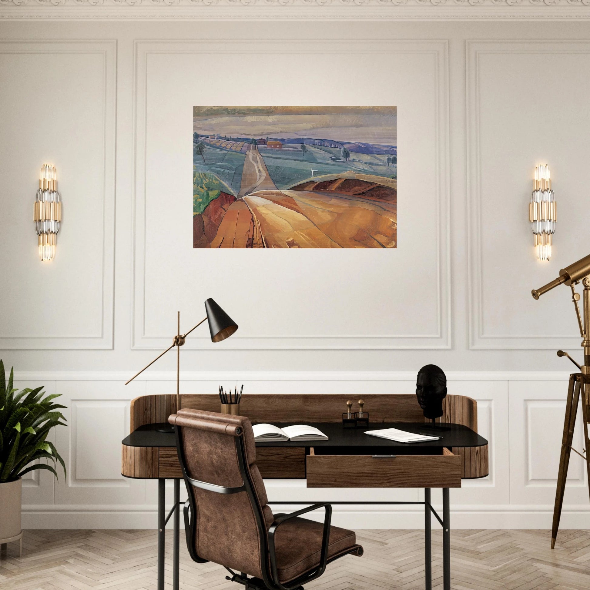 Landscape at Pentecost - 1929 - Grace Cossington Smith Brushed Aluminum Print - 70x100 cm / 28x40 inches | Grace Cossington Smith Aluminum Print | Grace Cossington Smith Prints