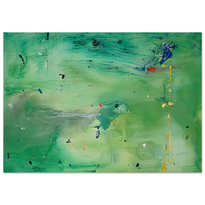 Helen Frankenthaler - A Green Thought in a Green Shade, 1981- Wall Art - 21x29.7 cm / 8x12" - Premium Wooden Framed Poster With Fine Art Paper-canvas - Wood frame