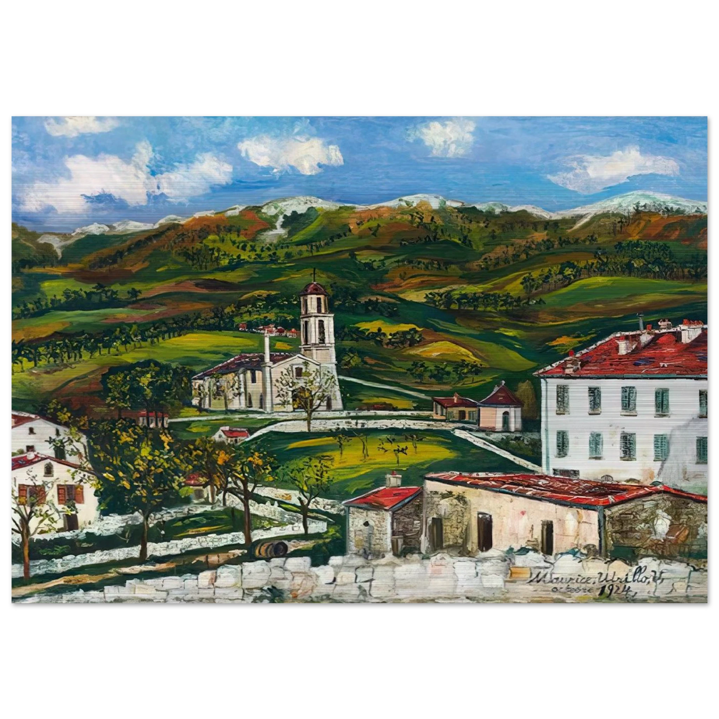 UNTITLED - Maurice Utrillo Brushed Aluminum Print - 70x100 cm / 28x40 inches | Maurice Utrillo Aluminum Print | Maurice Utrillo Prints