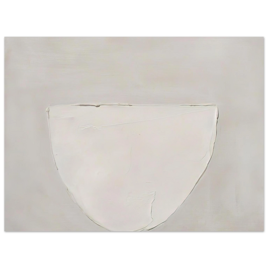 William Scott - Bowl White on Grey - 1962  75x100 cm / 30x40inches Fine Art Poster
