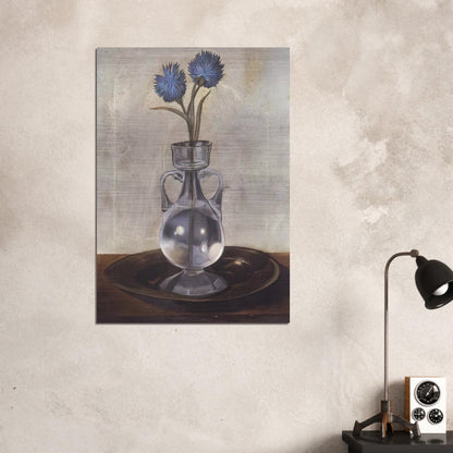 THE VASE OF CORNFLOWERS - Salvador Dali Brushed Aluminum Print - 70x100 cm / 28x40 inches | Salvador Dali Aluminum Print | Salvador Dali Prints