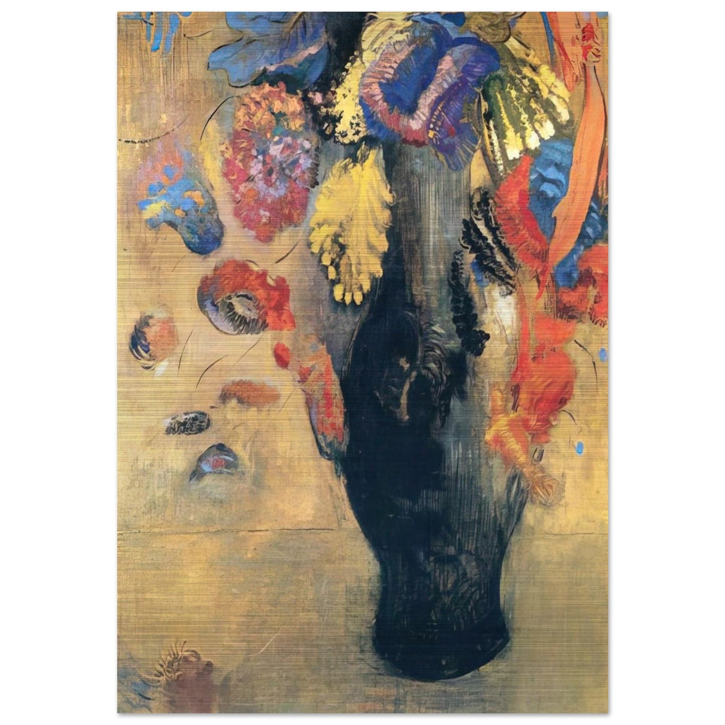 FLOWERS - Odilon Redon Brushed Aluminum Print - 70x100 cm / 28x40 inches | Odilon Redon Aluminum Print | Odilon Redon Prints