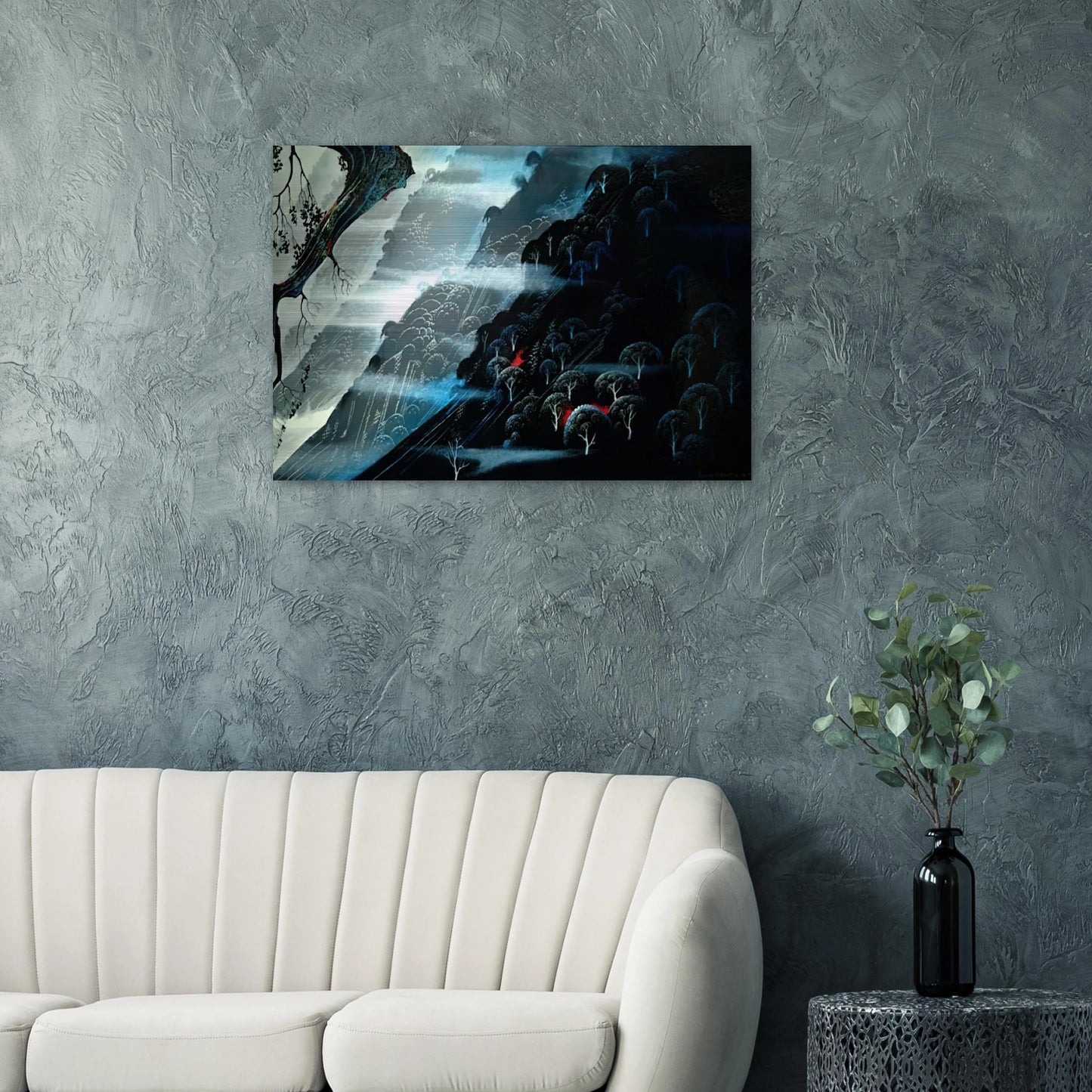 Coastline Fogl - Eyvind Earle Brushed Aluminum Print - 70x100 cm / 28x40 inches | Eyvind Earle Aluminum Print | Eyvind Earle Prints