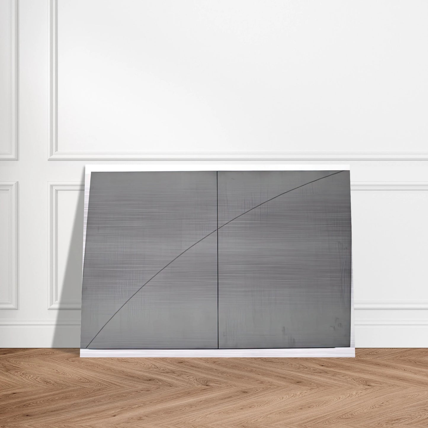A CURVED LINE WITHIN TWO DISTORTED RECTANGLES 1978 - Robert Mangold Brushed Aluminum Print - 70x100 cm / 28x40 inches | Robert Mangold Aluminum Print | Robert Mangold Prints