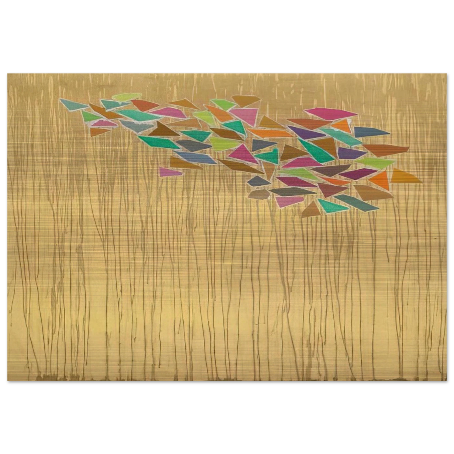 Colors on Tan - 1975 - Robert Goodnough Brushed Aluminum Print - 70x100 cm / 28x40 inches | Robert Goodnough Aluminum Print | Robert Goodnough Prints