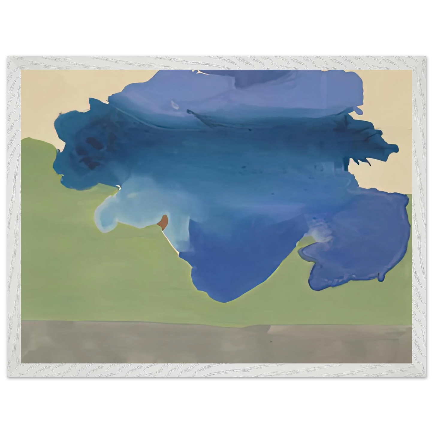 Helen Frankenthaler - The Bay, 1963- Wall Art - 21x29.7 cm / 8x12" - Premium Wooden Framed Poster With Fine Art Paper-canvas - White frame