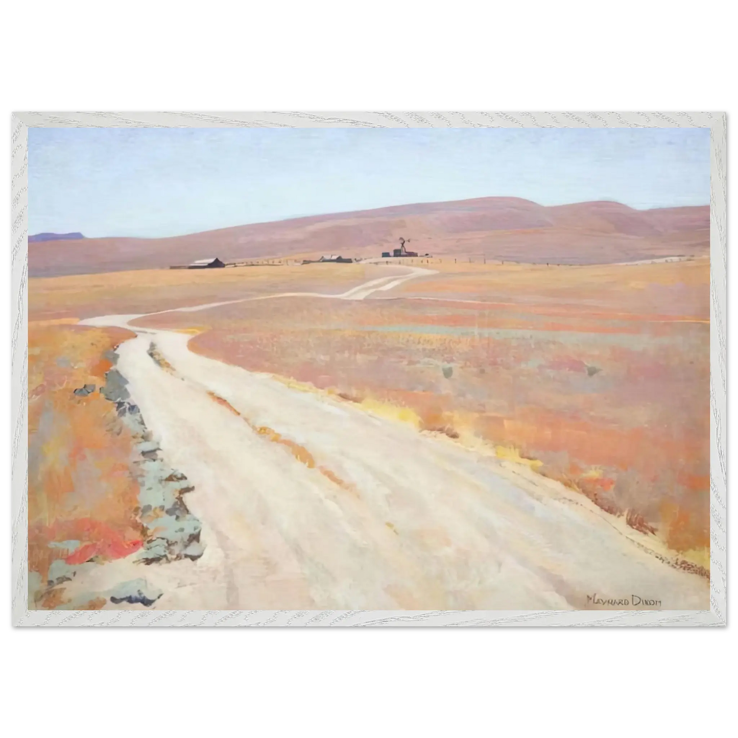 Maynard Dixon - ABANDONED RANCH 1935 Wall art - A3 (29.7 x 42  cm) - Premium Wooden Framed Poster With Fine Art Paper - White frame