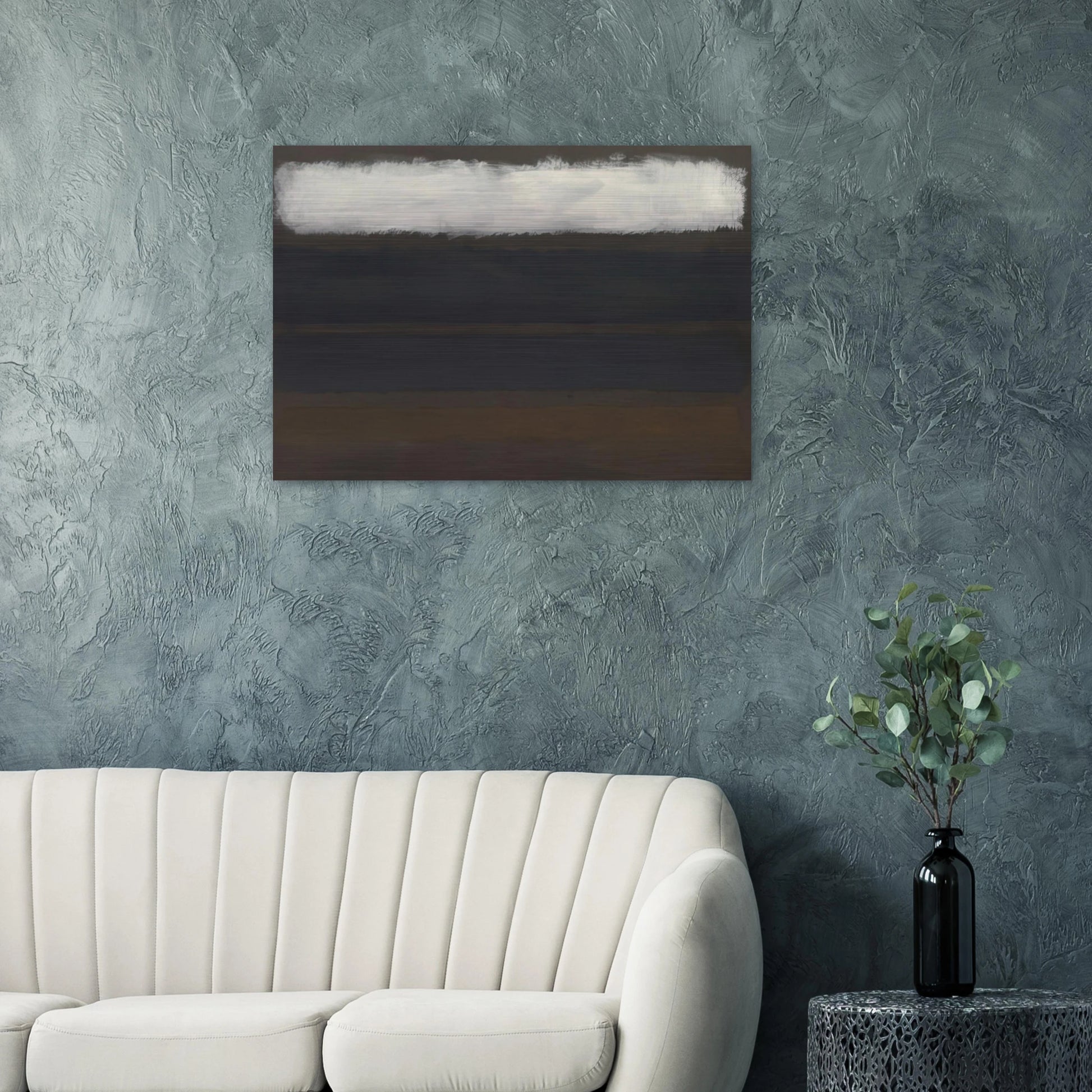 No. 14 Horizontals, White over Darks - 1961 - Mark Rothko Brushed Aluminum Print - 70x100 cm / 28x40 inches | Mark Rothko Aluminum Print | Mark Rothko Prints