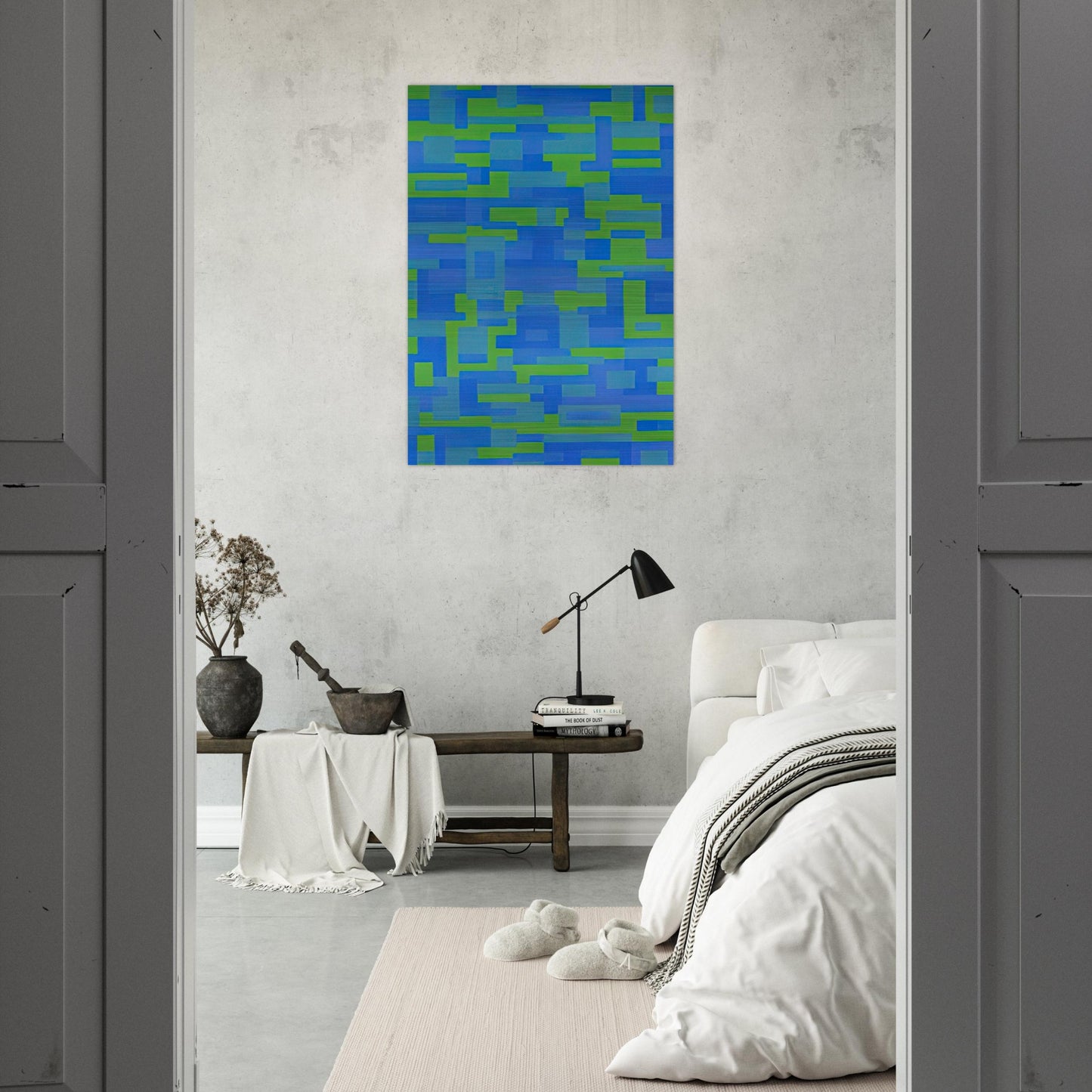 Blue-Green Painting - 1948 - Ad Reinhardt Brushed Aluminum Print - 70x100 cm / 28x40 inches | Ad Reinhardt Aluminum Print | Ad Reinhardt Prints