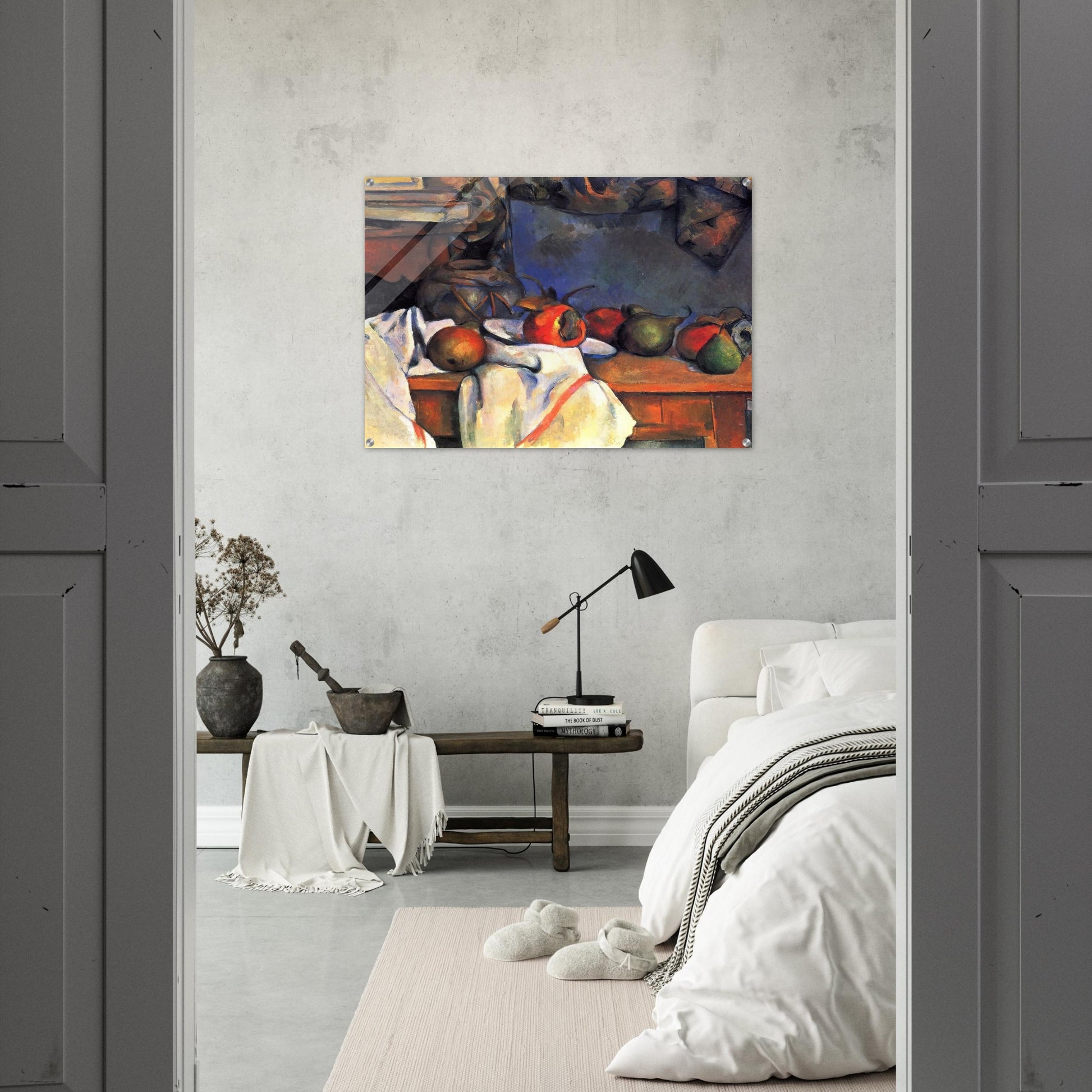 Still Life with Pomegranate and Pears - Paul Cézanne Acrylic Print - 70x100 cm / 28x40″ inches