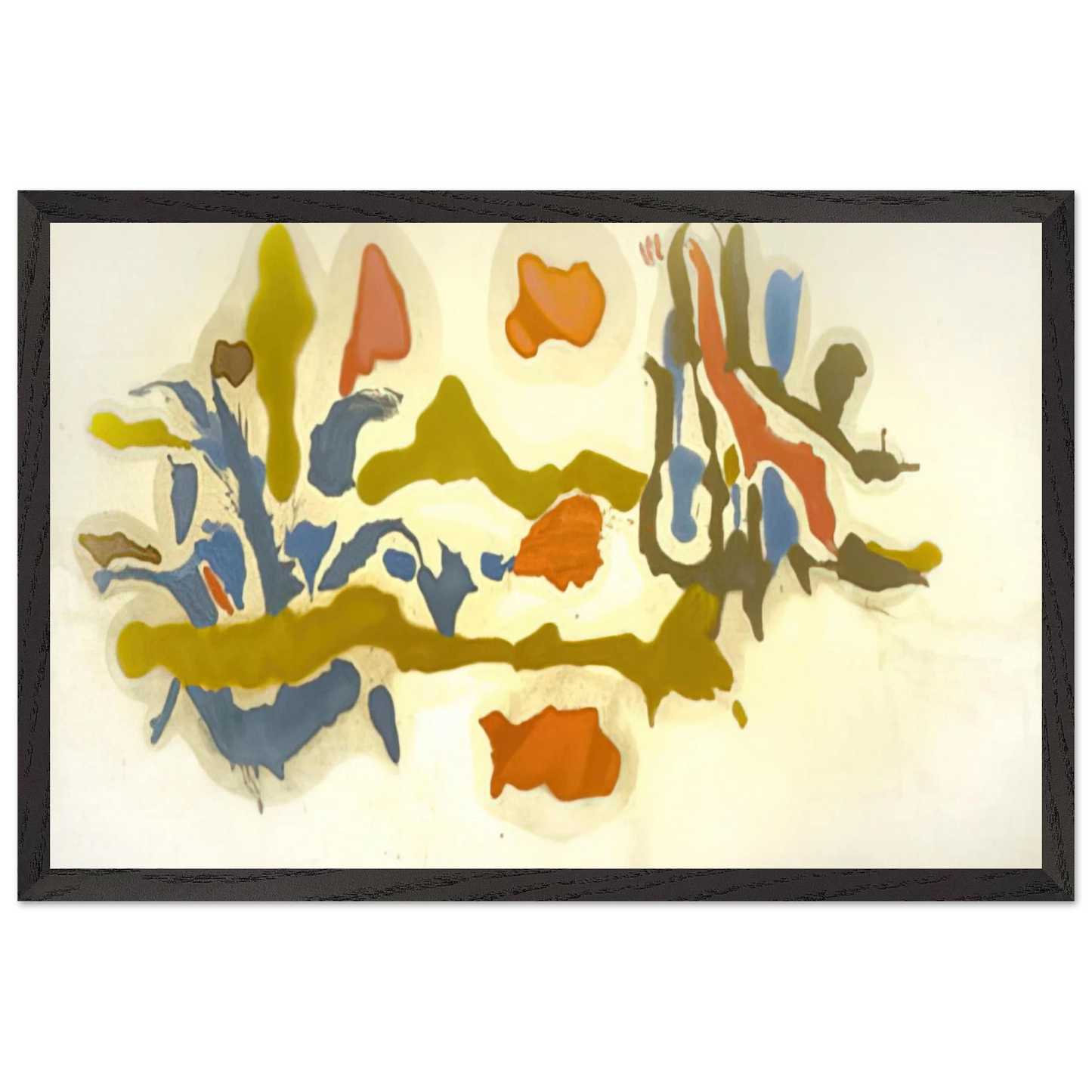 Helen Frankenthaler - Seascape with Dunes - 1962 Wall art - 13x18 cm / 5x7 inches - Premium Wooden Framed Poster With Fine Art Paper-canvas - White frame