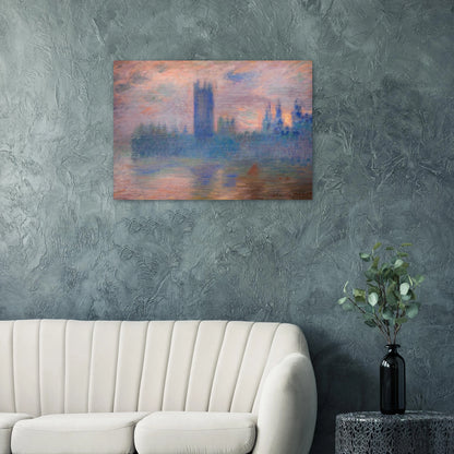Houses of Parliament, Westminster - claude monet Brushed Aluminum Print - 70x100 cm / 28x40 inches | claude monet Aluminum Print | claude monet Prints